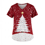 Naiste moodsad V-kaelusega l&uuml;hikeste varrukatega t&ouml;&ouml;r&otilde;ivad, taskutega, tr&uuml;kitud topid XXL