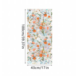 39x17 tolli lilledega aknakile, privaatne staatiline klaaskleebis, mittekleepuv v&auml;rviline kleebis, 43*100cm