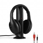 Juhtmeta k&otilde;rvaklapid telerivaatamiseks koos saatja ja dekoodriga 5-&uuml;hes teleri k&otilde;rvapealsed peakomplektid 98 jalga must