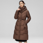 Uus temperament naiste sule puuvillast mantlid Elegantne pikk talvejope Puffer Parkas Naiste tuulekindel kapuutsiga mantlid M must