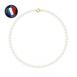 Collier - Perlinea - Perle de Culture d'Eau Douce - 8-9 mm - Blanc Naturel - Or Jaune 9 Cts