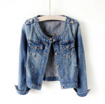 Vintage l&uuml;hike jope &uuml;ler&otilde;ivad s&uuml;gisene naiste teksajakk pikkade varrukatega vabaaja teksad jakk Bomber XS sinine