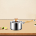 Mittekleepuv kastrul kaanega Keedupott Roostevabast terasest pliidipott k&ouml;&ouml;ki 16cm_Without steamer beige