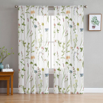 Lilleaed L&auml;bikumav kardin elutuppa Voile akna rulood Magamistuba T&uuml;llist kardin K&ouml;&ouml;k Cortinas Saali kardinad 1 PCS W100XH250cm&Rod Pocket