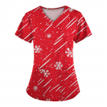 Naiste moeprindiga l&uuml;hikeste varrukatega V-kaelusmustriga topsid Taskuga t&ouml;&ouml; T-s&auml;rgid L must