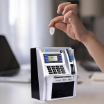 Pangaautomaat Piggy Bank Elektroonilise raha s&auml;&auml;stmise kast Harivad m&auml;nguasjad poistele ja t&uuml;drukutele black argent