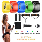 Takistuskummid - 11 tk - Lateksist kummipaelad - Lisatarvikud kaasas - Fitness ja jooga