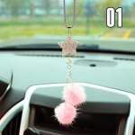 Auto tahavaatepeegli ripats Mood Teemantripats Star Mink Juuksepallide ripats Kaunistus Naiste autode interj&ouml;&ouml;ri aksessuaarid