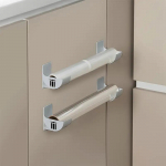 4 tk No-Drill Kitchen hoiuriiulikomplekt &ndash; multifunktsionaalne, toidukindel plastikust vahend toidukile, pr&uuml;gikottide ja muu jaoks 4pc hall