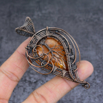 Natural Baltic Amber Gemstone Copper Wire Wrap Jewelry Pendant 3.35 t7u46