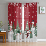 J&otilde;ulud lumehelves sinine l&otilde;ng kardinakna t&uuml;llkardinad elutuppa k&ouml;&ouml;ki l&auml;bipaistvad aknat&ouml;&ouml;tlused voile kardinad W135 x H115cm x1&Rod Pocket