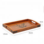 Jaapani Puidust Magustoidutaldrik Ristk&uuml;likukujuline Pere Hotell Elutuba Teeserviis Serveerimiskomplekt Tee Veeklaas K&auml;eshoitav Puidust Teetaldrik