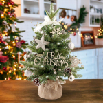 Rotating Christmas Tree Music Box with Lights Lighted up Xmas Table Centerpiece Musical for