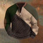 Meeste Retro Casual gradienttr&uuml;kiga kampsun L armee roheline v&auml;rv