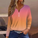 Naiste T-s&auml;rgi T-s&auml;rgi n&ouml;&ouml;biga lillemustriga pikkade varrukatega igap&auml;evane n&auml;dalavahetuse mood V-kaelusega tavaline topp L sinine