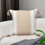 Jacquard puuvillane linane laud lipp laudlina lauamatt k&auml;sitsi valmistatud tutiga voodiotsa r&auml;tik diivanilaua kapp katter&auml;tik teer&auml;tik 45*45cm beež