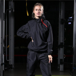 Naiste j&otilde;usaali riietekomplekt Dressipluus kapuutsiga Jooksmine Fitness Treening Spordir&otilde;ivad Kaalulangus Higistamine Sport XXL must