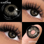 EYESHARE 1Pair Black Colored Contact Lenses Yearly Use Soft Cosmetic Eye Beauty Lenses for Eye Dark Color Eye Cosmetics