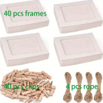 84 t&uuml;kist paberist fotoraamid, DIY seinale riputatav pildiraam, album + k&ouml;is + klambrikomplekt, DIY seinakaunistus, suurep&auml;rane perele ja s&otilde;pradele s&uuml;nnip&auml;evaks! must