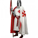 Meeste keskaegne keep ja templarituunika r&uuml;&uuml;tli Halloweeni kost&uuml;&uuml;m puuvillane kapuutsiga keep m&uuml;ts k&auml;sitsi valmistatud keskaegne kleit renessanss LAPR S-6XL XL punane