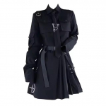 Naiste s&uuml;gismoodne v&ouml;&ouml;kohaga l&uuml;hike punk-stiilis s&auml;rk ja seelik Kaheosaline &uuml;likond XXXXL must