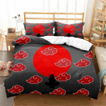 Punane Pilv Anime 3D Joonisvoodikatte Komplektid Tekk Voodipesu Laste Voodipesukomplekt Akatsuki Jaapan Kahekohaline Kuninganna Kuningas &Uuml;hekohaline Suurus Kingitus AU Double 180x210cm