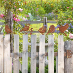 5 tk Roostetanud linnukaunistused Tarakaunistused Rauast k&auml;sit&ouml;&ouml; Metallist Siluett Aiaehted Style A