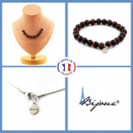 Pierres et Min&eacute;raux. Parure bijoux Bracelet Collier 10 Perles Oeil de Tigre rouge 8 mm. Taille personnalisable.