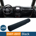 Auto armatuurlaua kate V&auml;ltige valgust Matt Anti-UV Vaip Jeep Wrangler JK 2007 2008 2009 2010 2011 2012 2013 2014 2015 2016 2017 jaoks must