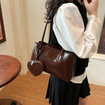 Vintage kaasaskantav Boston Bag naiste suure mahutavusega &otilde;lakott, esmaklassiline pendeldamise kaenlaalune kott punane