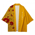 Lainemustriga kardigan kolmveerandvarrukatega kimono-keep suvine vabaaja lahtine retro hommikumantel meestele ja naistele 5XL