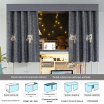 Pimendav voodikardin &uuml;lemisele narile &ndash; paks ja tugev, printsessi stiilis alumisele narile/lauale, ideaalne naiste &uuml;hiselamutesse Gray Dustproof Top [For Beds up to 1m Wide]