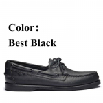 Men Women Genuine Leather Docksides Classic Boat Shoes,Homme Femme Navy Blue-Red Plus Size 36-46 Brand Flats Loafers A085 42