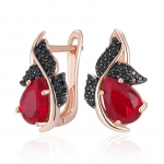 Must tsirkoontilk geomeetriline punane kristall inglise k&otilde;rvar&otilde;ngad peo isikup&auml;ra aksessuaarid naiste ehted punane