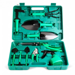 Aiat&ouml;&ouml;riistade komplektid 10 tk. k&auml;sit&ouml;&ouml;riist koos kellu oksarauaga. roheline