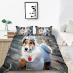 Uus udusulete kate padjap&uuml;&uuml;r Koerakujuline lemmikloomamustriga voodipesukomplekt Meeste ja naiste &uuml;heinimese kaheinimesevoodi Queen King suurus Kingitus Baby 100x135cm