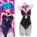 Playboy Bunny uus Hatsune Miku Cosplay Anime kost&uuml;&uuml;mikomplekt Hatsune Miku Rabbit Hole M must