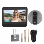 Digitaalne ukseava kahesuunaline vestlus 1080P HD juhtmevaba videouksesilm uksekella kaamera 4,3-tollisega must