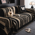 Four Seasons universaalne kodune elutoa diivanikate, masinpestav diivanipadi, pehme ja mugav tekk diivanil 180*230cm must