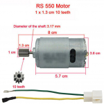 Elektriauto mootor 10 hammast 6V /12V 24V RS550 RS390 RS380 550 12V 12000RPM