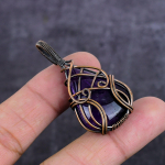Sage Amethyst Handmade Copper Wire Wrap Jewelry Pendant 1.97 t5l94