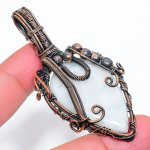 Rainbow Moonstone Handmade Copper Wire Wrap Jewelry Pendant 2.80 s9z35