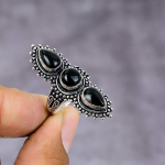 Black Onyx Handmade 925 Sterling Silver Jewelry Ring Size 6.5 r4a31