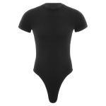 Meeste &uuml;hes t&uuml;kis stringid Body, l&uuml;hikeste varrukatega n&ouml;&ouml;biga jalgevahe s&auml;rk Trikood Snappies Rompers Jumpsuit L must
