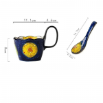 400 ml keraamiline kohvitass K&auml;sitsi joonistatud lillemustriga hommikus&ouml;&ouml;gipiima veekruus lusikaga P&auml;rastl&otilde;unane teekruus Kodukontori k&ouml;&ouml;gin&otilde;ud 301-400ml