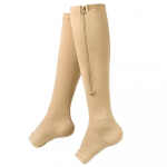 Zipper Compression Socks for Women & Men, Sturdy Zippered Stocking to Improves Blood Circulation, Relieves Pain & Swelling 1Pair XXL