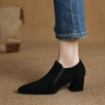 Krazing Pot Lambanahast S&uuml;gis Talve Kingad Keskmise Kontsaga slip-on Suurus 43 Suurus 42 Terava Nina slip-on S&uuml;gava Suuga Kingad 34 must