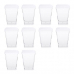 10 tk Korduvkasutatavad Kaane ja Lusikatega Magustoidukausid L&auml;bipaistvad Plastikust Mousse'i Tassid Pudingi, Juustukoogi jaoks Virnastatavad Magustoidukausid Pidudele, &Uuml;ritustele