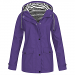 Naiste Solid vihmajope Outdoor Plus veekindel kapuutsiga vihmamantel Tuulekindel XL lilla
