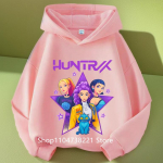 KPop Deemonik&uuml;ttide Huntrix Kapuutsiga pusa Laste Kapuutsiga pusa Beebit&uuml;drukute Pullover Kapuutsiga pusad Poiste Mood &Uuml;leriided Lasteriided 110